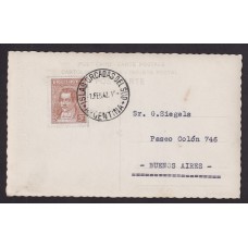 ANTARTIDA ARGENTINA 1942 TARJETA POSTAL CIUDAD DE BUENOS AIRES CIRCULADA DESDE LA BASE ORCADAS